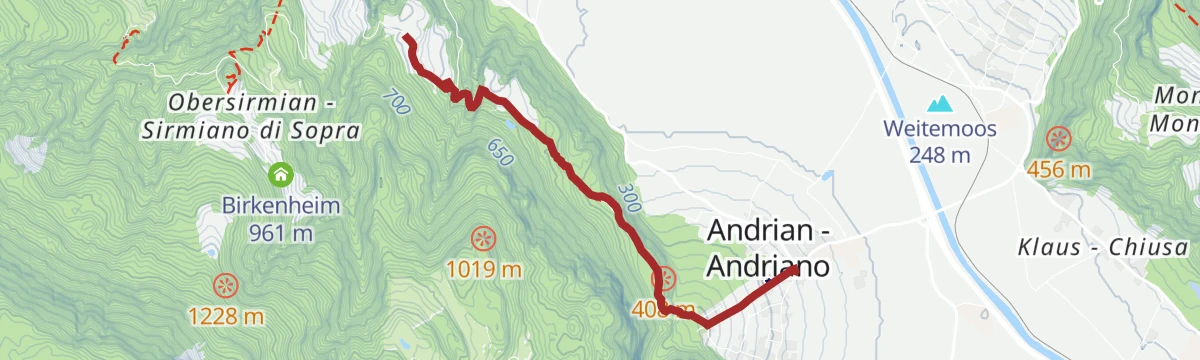Route map: Escursione Andriano- Maso Bittner